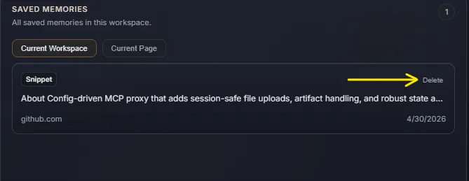 Memories deleted