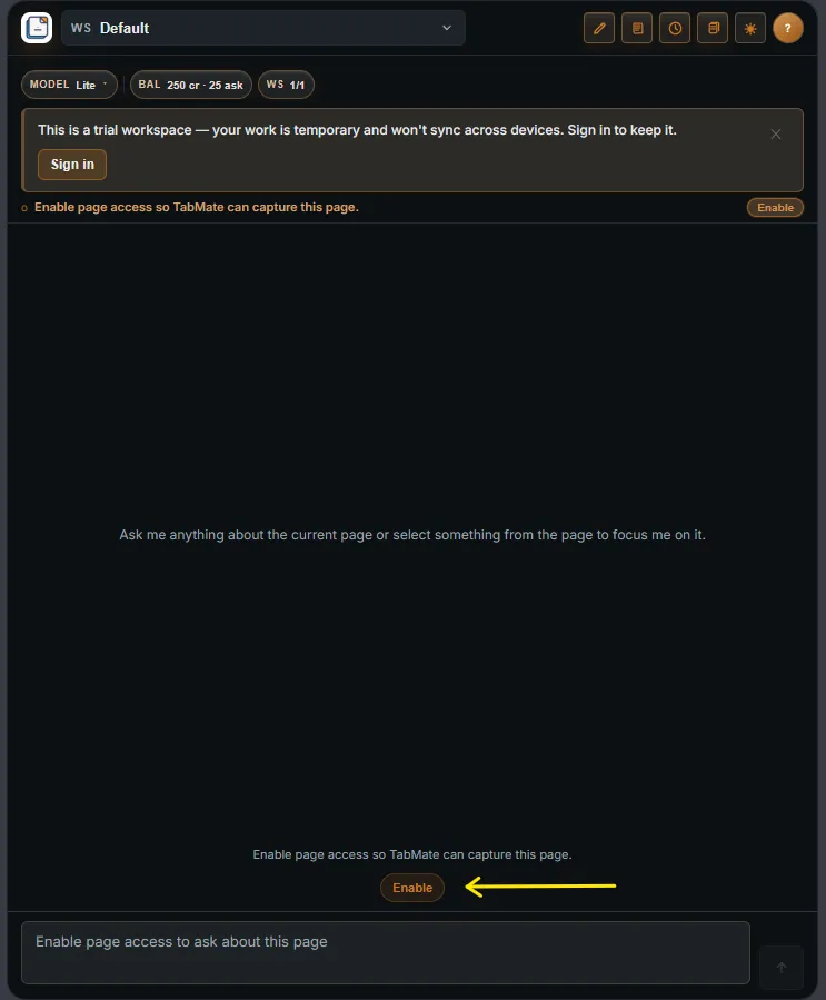 Enable access