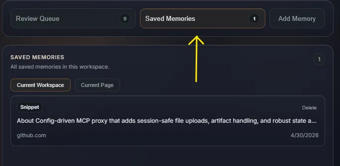 Memories saved