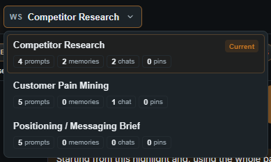 TabMate workspace notes screenshot