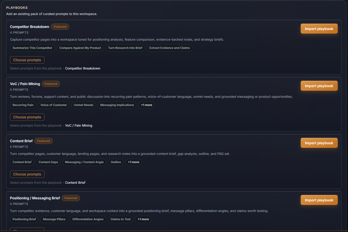 TabMate reusable research workflow screenshot